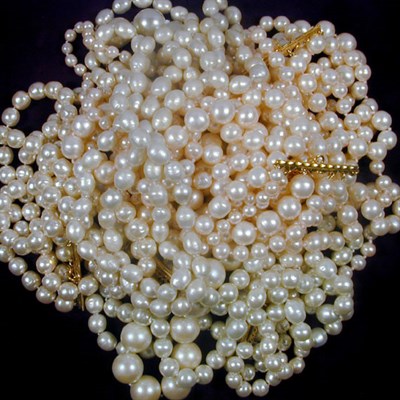 Lot 44 - Group of Seven Faux Pearl Necklaces and One...