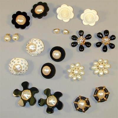 Lot 32 - Group of Chanel Earrings Collection of black...