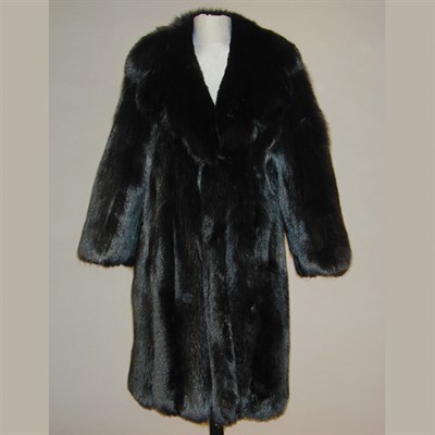 Lot 57 - Alixandre Black Fox Coat Three-quarter length,...