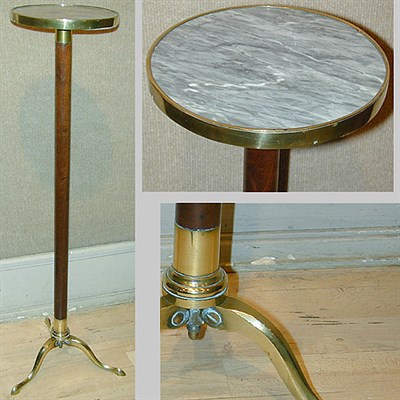 Lot 401 - Georgian Style Marble Top Brass and Mahogany...