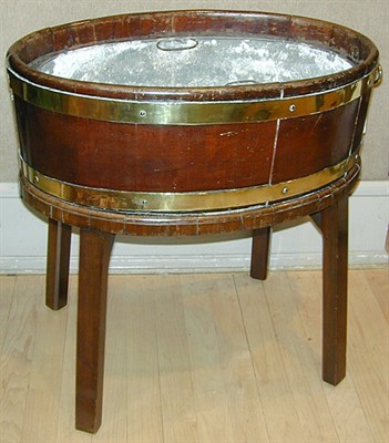 Lot 357 - George III Brass Bound Mahogany Planter on Stand