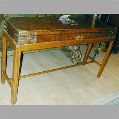 Lot 306 - Georgian Style Brass Bound Oak Gun Case on Stand