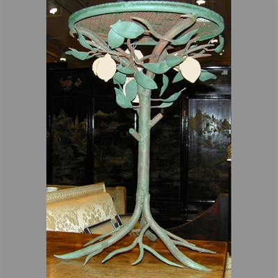 Lot 303 - Tole Painted Lemon Tree-Form Low Table