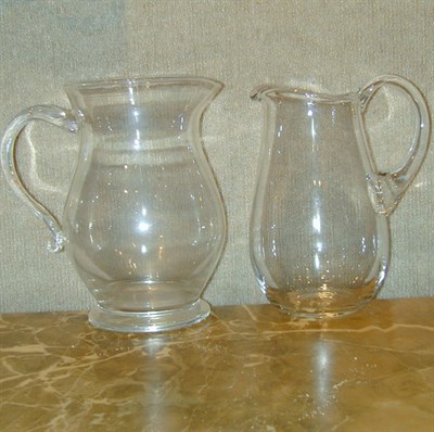 Lot 203 - Group of Five Colorless Glass Pitchers