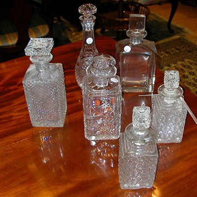 Lot 205 - Group of Six Colorless Decanters