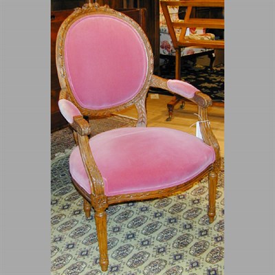 Lot 225 - Louis XVI Style Upholstered Fauteuil