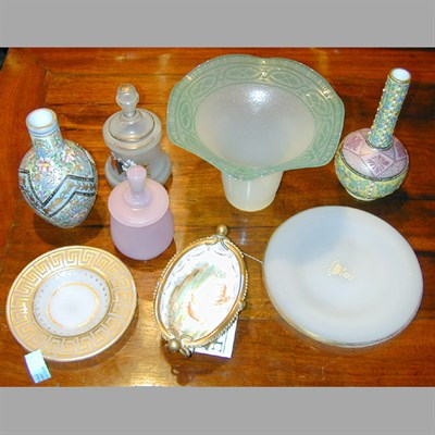 Lot 233 - Group of Seven Enamel or Gilt Decorated Glass...