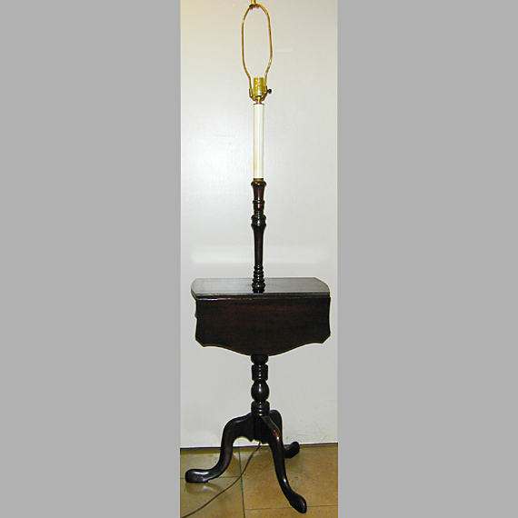 Lot 241 - Georgian Style Mahogany Floor Lamp Together...