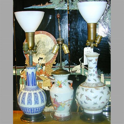 Lot 292 - Two Chinese Polychrome Decorated Porcelain...