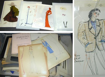 Lot 22 - Trunk of Fashion Student Memorabilia Including...