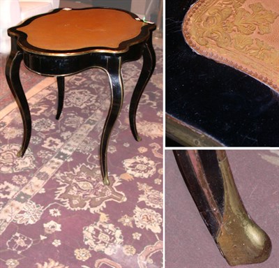 Lot 208 - Napoleon III Brass-Mounted Ebonized Center...
