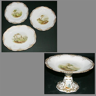 Lot 491A - Davenport Pottery Eight-Piece Dessert Set