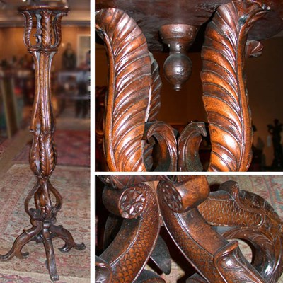 Lot 390 - Regency Style Carved Walnut Pedestal The...