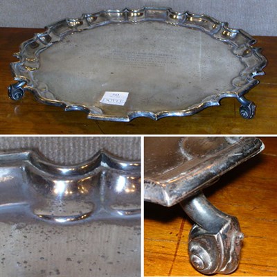 Lot 343 - English Silver Salver Retailed by Harrods,...