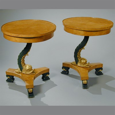 Lot 447 - Pair of Biedermeier Bird's-Eye Maple End...
