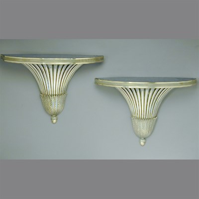 Lot 163 - Pair of Art Deco Silver Plated Wall Brackets...