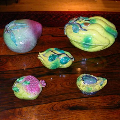Lot 368 - Group of Five Chinese Export Ceramic Fruits