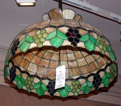Lot 411 - Tiffany Style Leaded Glass Hanging Shade