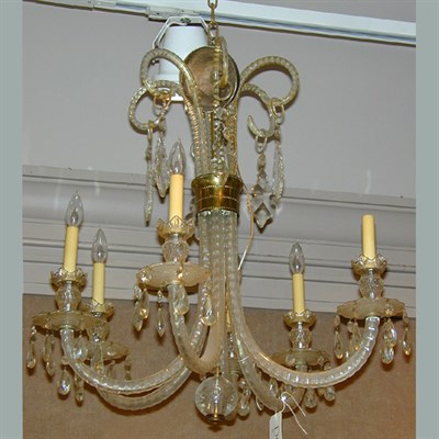 Lot 392 - Georgian Style Colorless Cut Glass Six-Light...