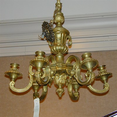 Lot 393 - Rococo Style Gilt-Metal Six-Light Chandelier