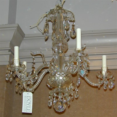 Lot 395 - Georgian Style Colorless Cut Glass Five-Light...