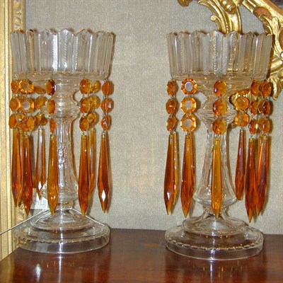 Lot 405 - Pair of Victorian Amethyst and Colorless Cut...