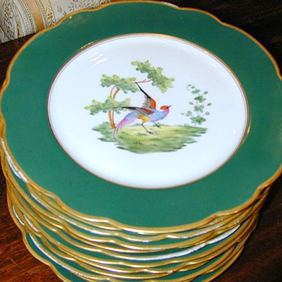 Lot 422 - Set of Twelve Gilt and Bird Decorated...