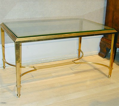 Lot 453 - Neoclassical Style Gilt-Metal and Glass Low Table