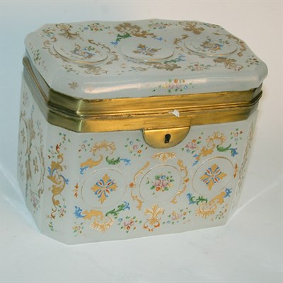 Lot 360 - Napoleon III Enameled Glass Box Of rectangular...