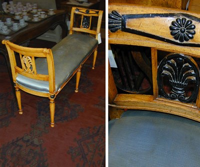 Lot 468 - Neoclassical Style Upholstered Walnut Bench