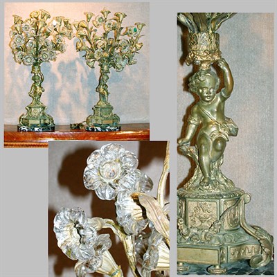 Lot 466 - Pair of Louis XV Style Gilt-Bronze Lamps Each...