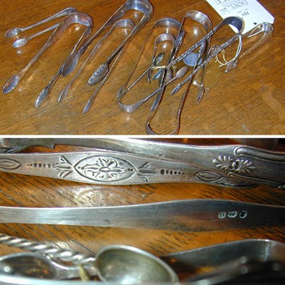 Lot 323 - Group of Sterling Silver Sugar Tongs...