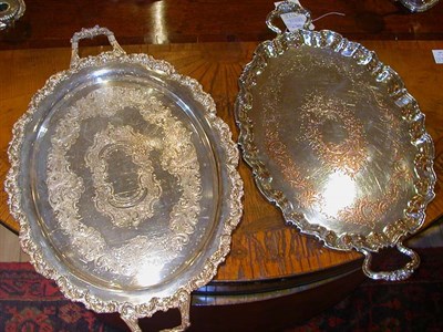 Lot 334 - Two Silver Plated Two-Handled Trays