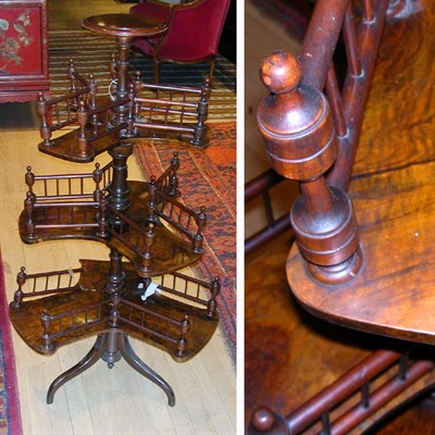 Lot 348 - Georgian Style Walnut Three-Tier Galleried...