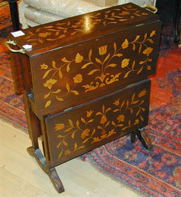 Lot 364A - Marquetry Inlaid Mahogany Two-Tier Drop-Leaf...