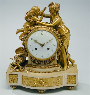 Lot 385 - Louis XVI Style Gilt-Bronze and Marble Mantel...