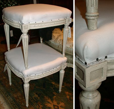 Lot 395 - Pair of Louis XVI Style Painted and...