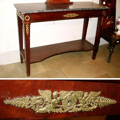 Lot 334 - Empire Style Gilt-Bronze Mounted Marble Top...