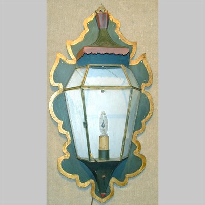 Lot 345A - Pair of Regency Style Tole Painted Lanterns