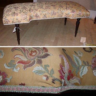 Lot 255 - Neoclassical Style Upholstered Mahogany Bench