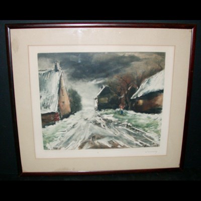 Lot 385 - After Maurice de Vlaminck [WINTER SCENE] Color...