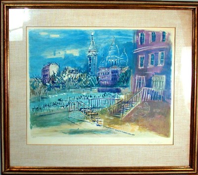 Lot 206 - Jean Dufy [SACRE COUER] Color lithograph,...