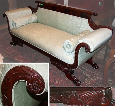 Lot 514 - Classical Upholstered Mahogany Sofa