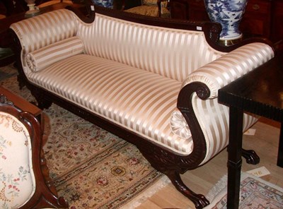 Lot 486 - Classical Style Upholstered Mahogany Settee