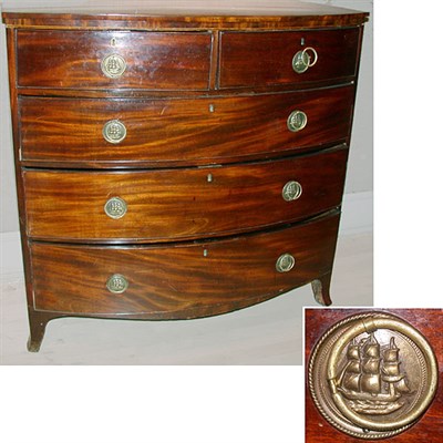 Lot 540 - George III Mahogany Bow-Front Chest of Drawers