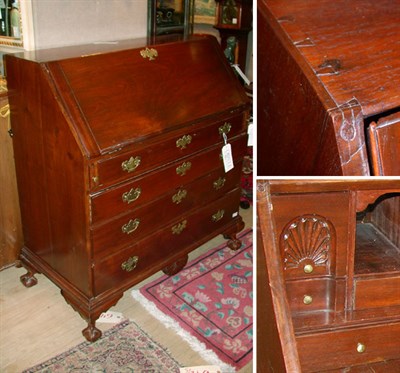 Lot 460 - Chippendale Style Mahogany Slant-Front Desk