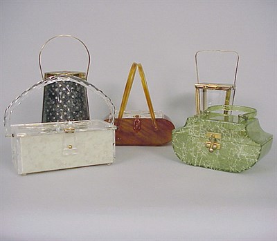 Lot 469 - Group of Five Plastic Purses American 1950s...