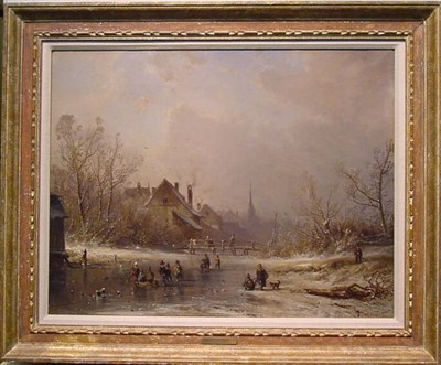 Lot 174 - Adolf Stademann German, 1824-1894 SKATERS ON A...