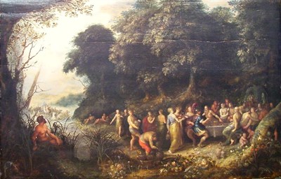 Lot 110 - Abraham Govaerts Flemish, 1589-1626, and...