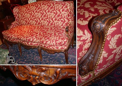 Lot 523A - Louis XV Style Upholstered Walnut Settee